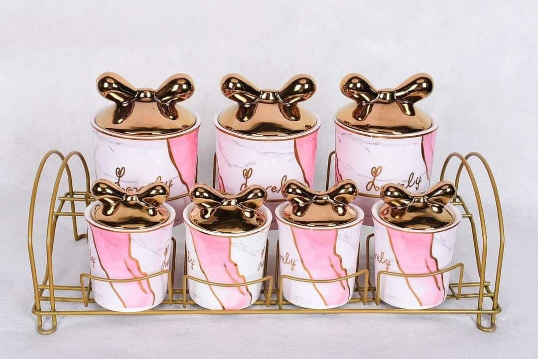 طقم توابل بورسلين 7 ق